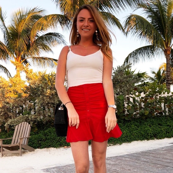 EUC Urban Outfitters “Nora” Ruched Button Front Mini Skirt - Picture 12 of 12